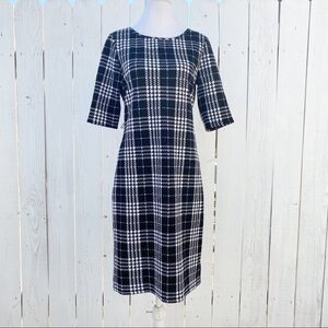 Tacera Houndstooth Black & White midi Dress Size Large